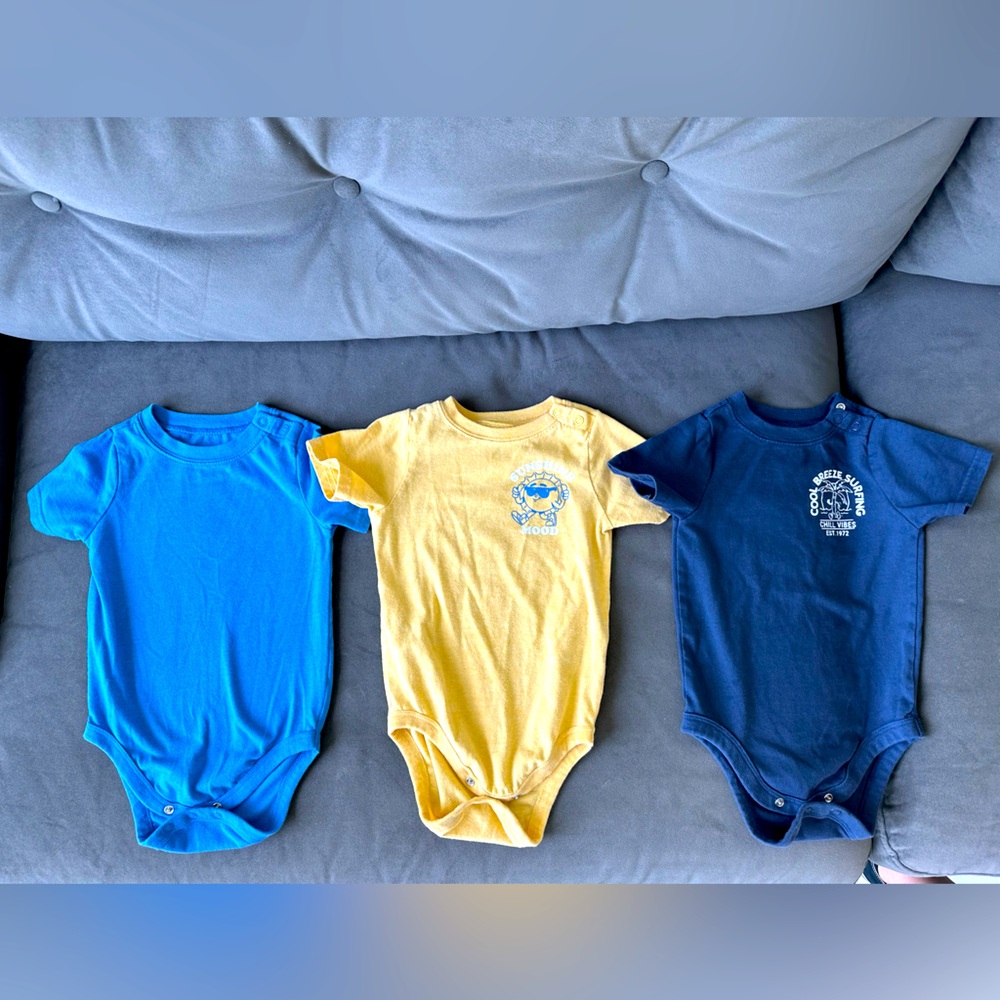 3 onesies that are each size 24 months. Purchased from Walmart.